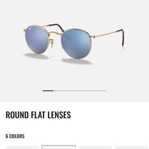 Ray-Ban Gold Frame Sunglasses with Blue Lenses